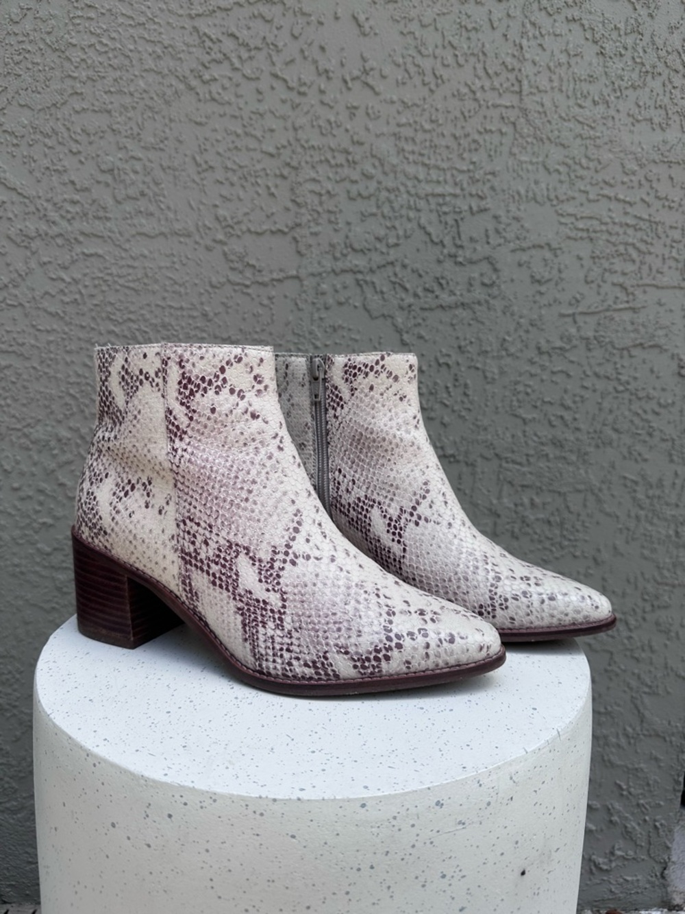SEYCHELLES For The Occasion Snake Print Leather Booties
